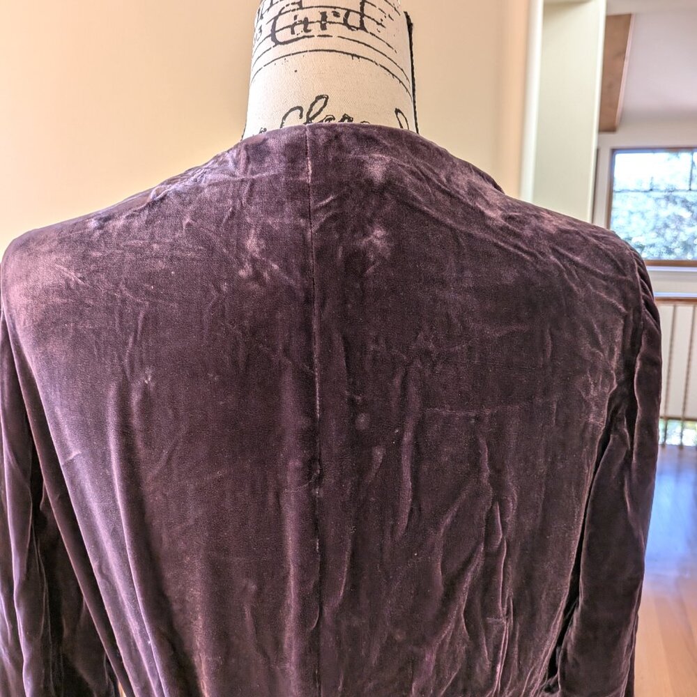 Vintage 80's Dusty Purple Silk Velvet Robe _ Feels like Luxury - Picture 6 of 7